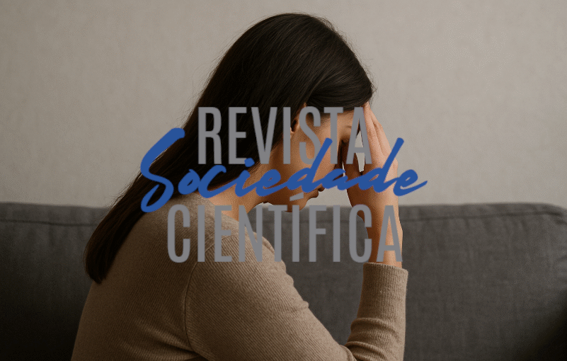 Mulher sentada de lado em um sofá, com a mão na cabeça, simbolizando o impacto silencioso do abuso psicológico em relacionamentos.